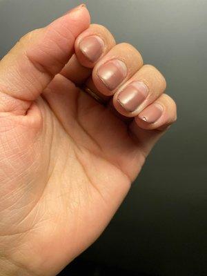 Not even a week in with a "gel" manicure