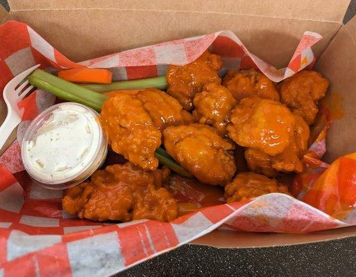 Boneless wings (10 pcs.) - this one was doused in buffalo sauce with a side of ranch dip.