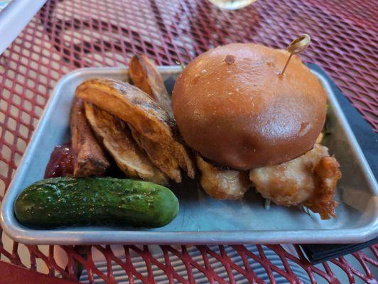 Fish sandwich with fries