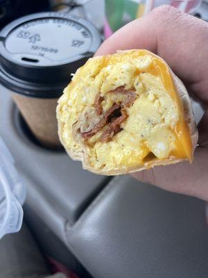 Bacon, Egg, and Cheese Breakfast Burrito.