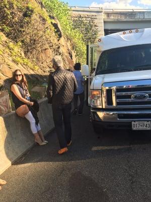 The shuttle left our party of 19 at the side of the highway bc he kept taking the wrong way and we protested.