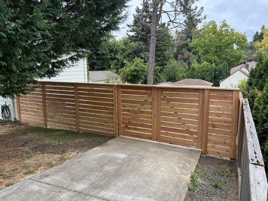 Front fence with car gate.