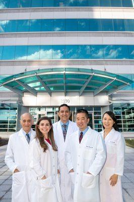 Drs. Neil Stahl, Nicole Thomas, Daniel El-Bogdadi, Justin Peng and Grace Ahn treat patients at Fairfax.