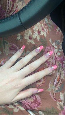 Nails with flower design