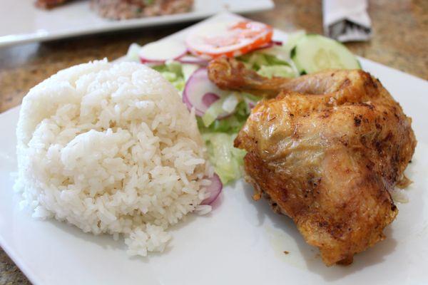 1/4 dark chicken + rice + salad combo