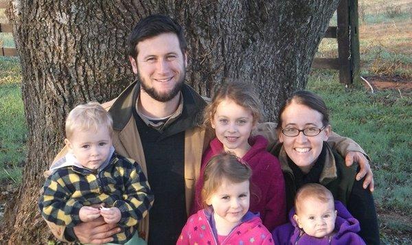 Featured 4P Foods farm partners: Farmer Jesse Straight of Whiffletree Farm in Warrenton, VA with his family.