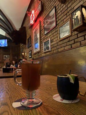 Seasonal Cocktail Menu: spiced apple cider, ginger beer Moscow mule