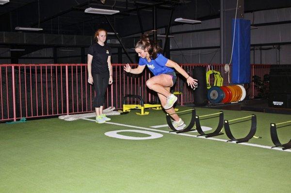 Katie McCarthy, BS, CSCS, works with Elite athletes to improve speed, agility, strength and explosive power.