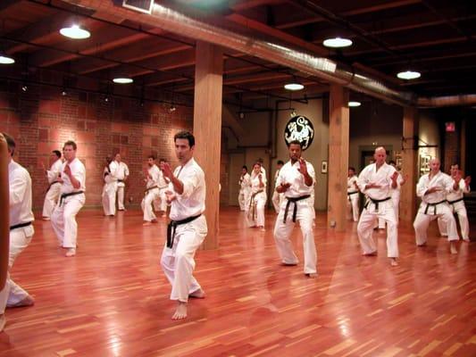 Practice underway at Kansas City Shotokan Karate Club