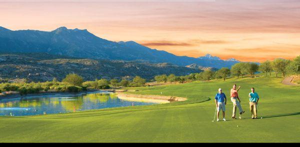 The eighteenth hole at the Preserve Golf Club Saddlebrooke, AZ