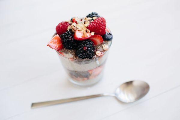 Berry Parfait with Ginger + Chia Pudding