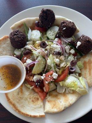 Greek Salad with Falafel.