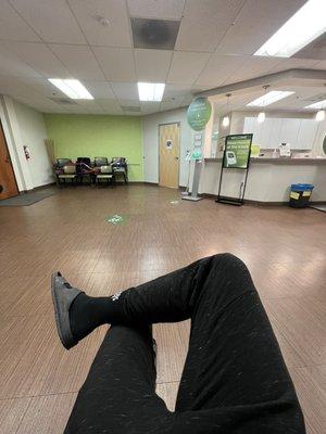 Empty waiting room... waiting as a "STAND BY/WALK-IN"