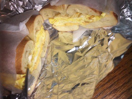 Egg n cheese on plain