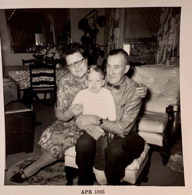 Granddad Reece with Jon Reece, current owner of Wylie Monuments, at their home in Walla Walla