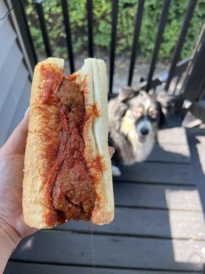 Italian meatballs sandwich