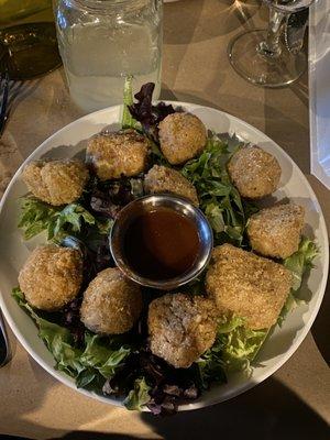 Arancini and Cheese curd appetizer