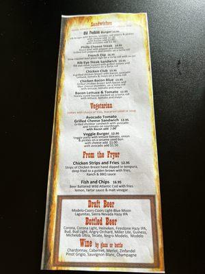 Menu side 2