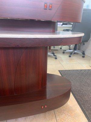 Nail Dryer Table with manicure and pedicure dryers.  Looks old