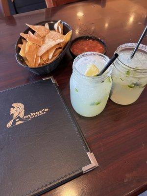 Skinny and regular cucumber Margaritas!! I also got the sparkling skinny Margarita and it was top notch!