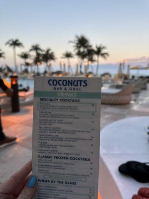 Drink menu