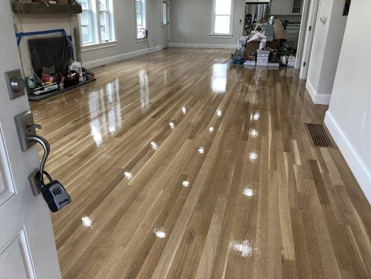 New wood floor installation and sanding