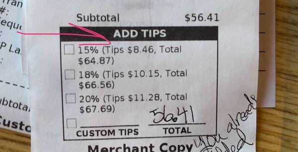 Asking for a second tip.