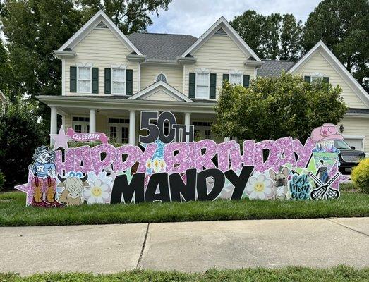 Happy 50th Mandy. What can you see that she loves?