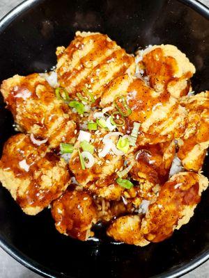 Fried Popcorn chicken Rice Bowl