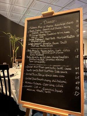 Seasonal menu changes weekly based on Chef Daniel's market finds and inspiration