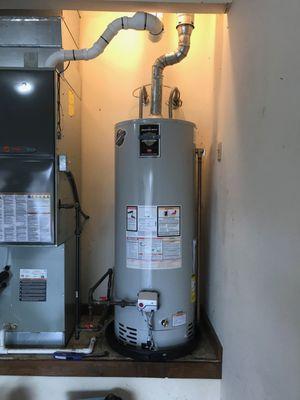 Bradford White Water heater installed by Brewer Heating & Cooling.