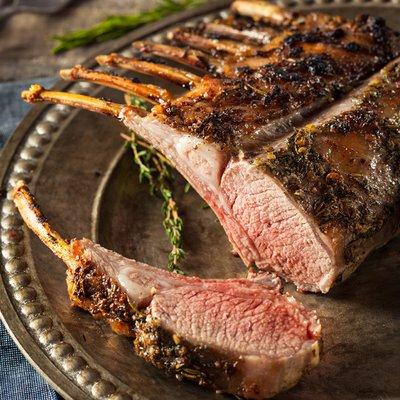 Frenched Rack of Lamb and Lamb Chops