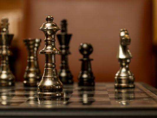 Chess set upstairs