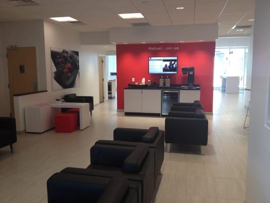 Waiting for your vehicle to be serviced?  Relax and grab a refreshment in our service lounge!