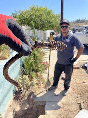 Busted snake cable , spring vally CA sewer replacement.