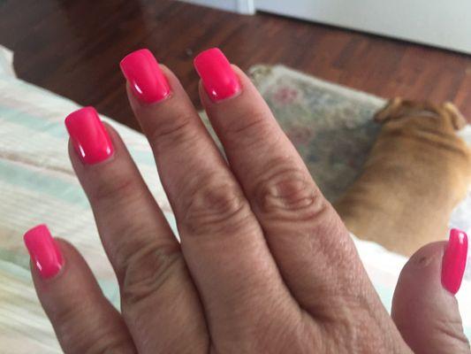 Just got my nails gel filled and gel polished had a wonderful young lady named Jen.