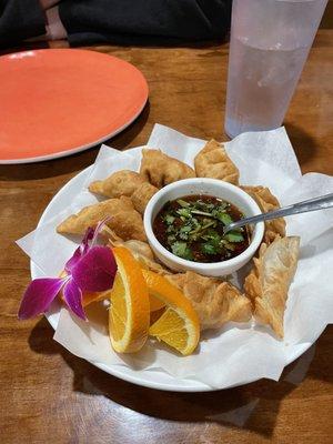 Pot stickers. Order the dumplings instead if you don't want it fried.