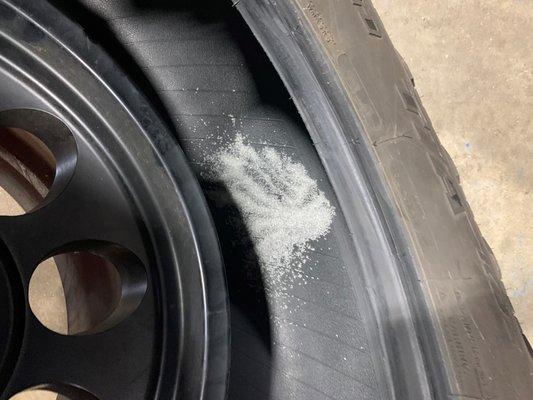 Balance Beads left in tire