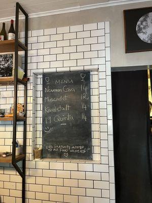 Wine menu