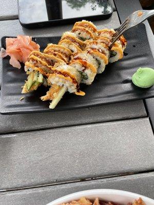 Crunchy shrimp sushi