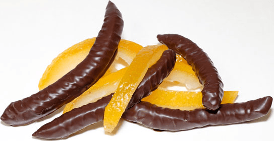 Tangy Candied Orange Peel Coated in Rich Smooth Dark Birnn Chocolate. 64% Cocoa Content.