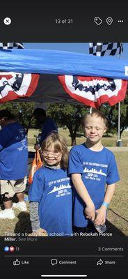 Buddy from speech at the Step up for Down Syndrome Walk