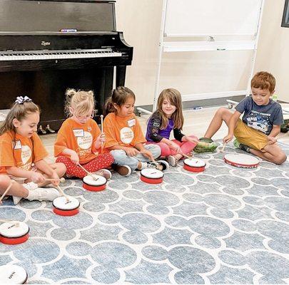 Summer camp every June and July! Piano, violin, guitar, drums, voice, song writing and music explorers for ages 4-6!