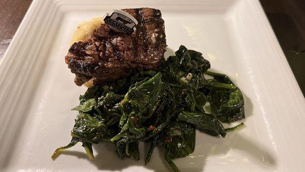 CENTER CUT FILET - split with Sauted Spinich