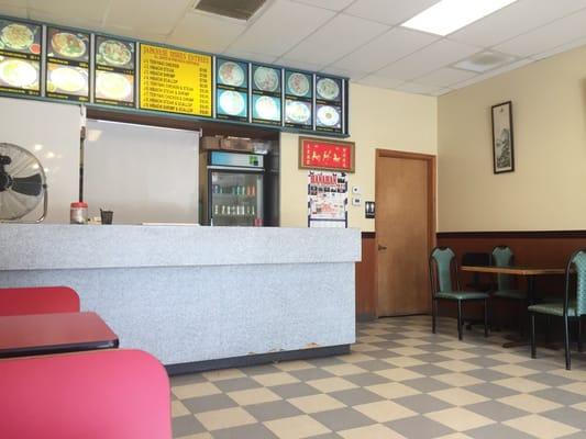 Typical takeout Chinese interior.