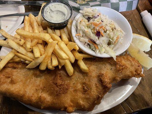 Fish fry w/ fries and coleslaw