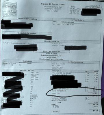 Here is the proof of last year's inspection on my fleet vehicle that they supposedly do not take for 8 years