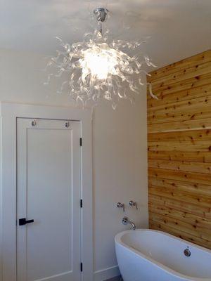 Custom chandelier installation