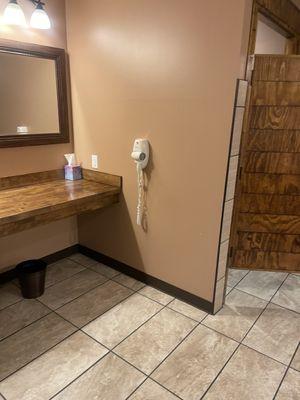 Cosmetic station in women's locker room