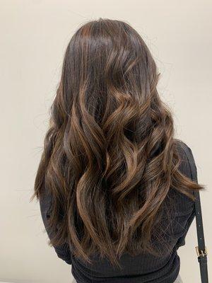 Warm brown balayage